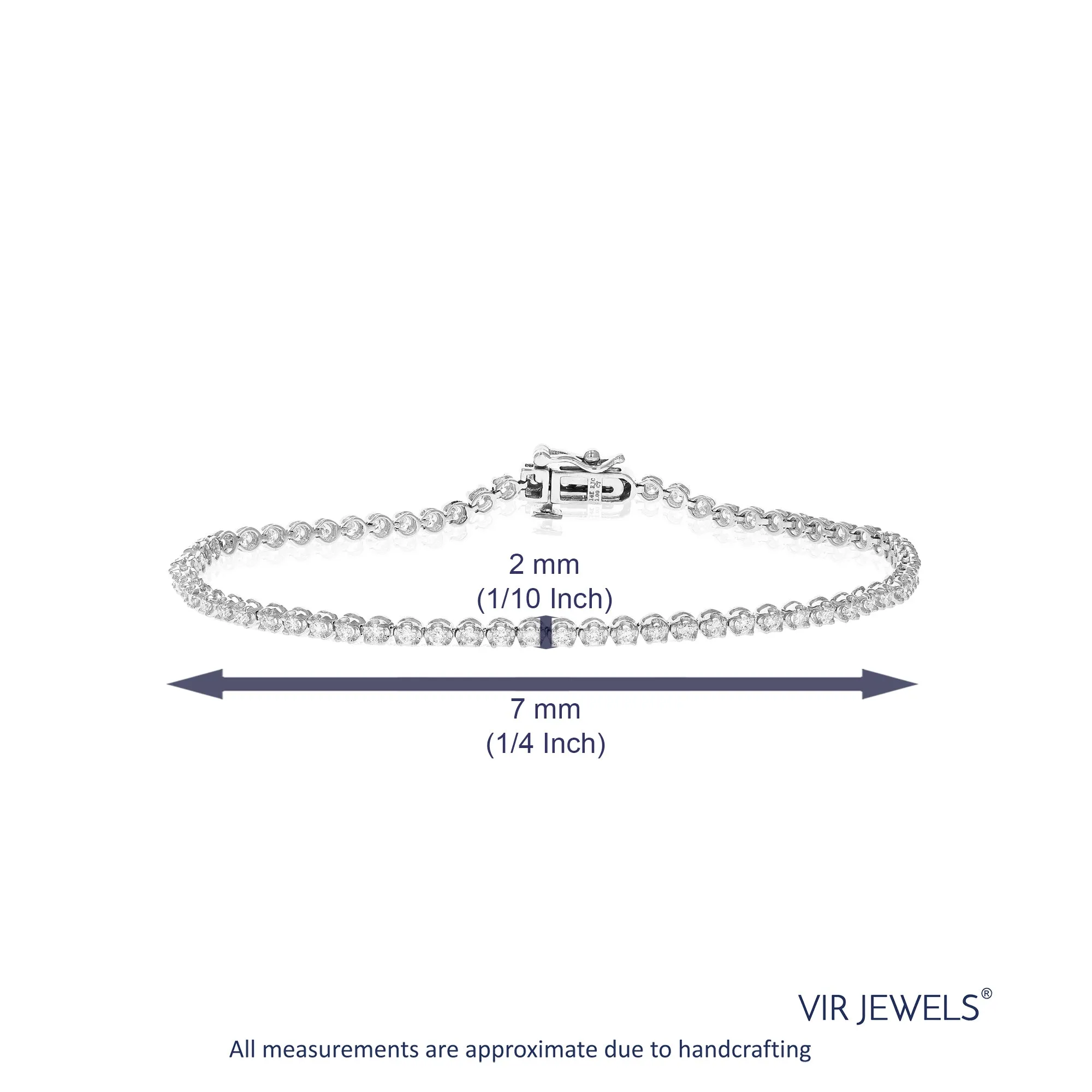 1 cttw Diamond Round Tennis Bracelets in 14K White Gold
