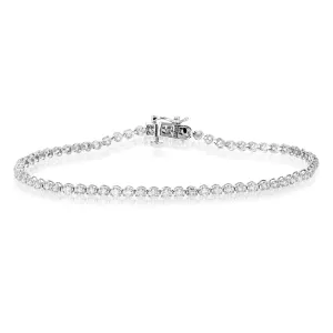 1 cttw Diamond Round Tennis Bracelets in 14K White Gold