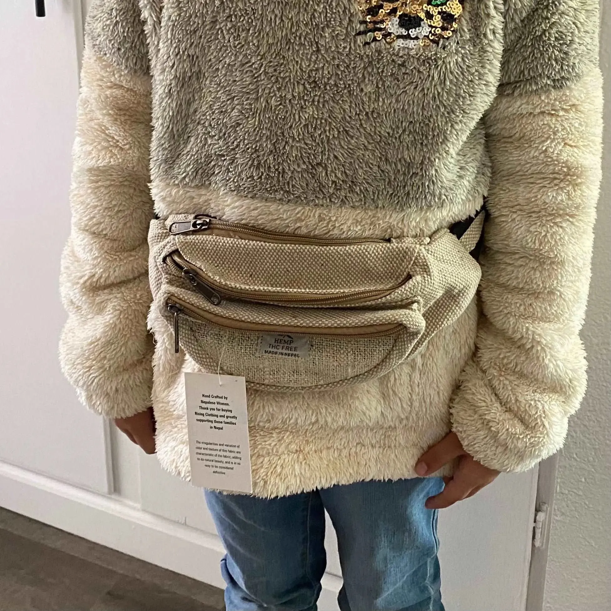 100% Organic Himalayan Hemp Adjustable Unisex Fanny Pack (THC Free)