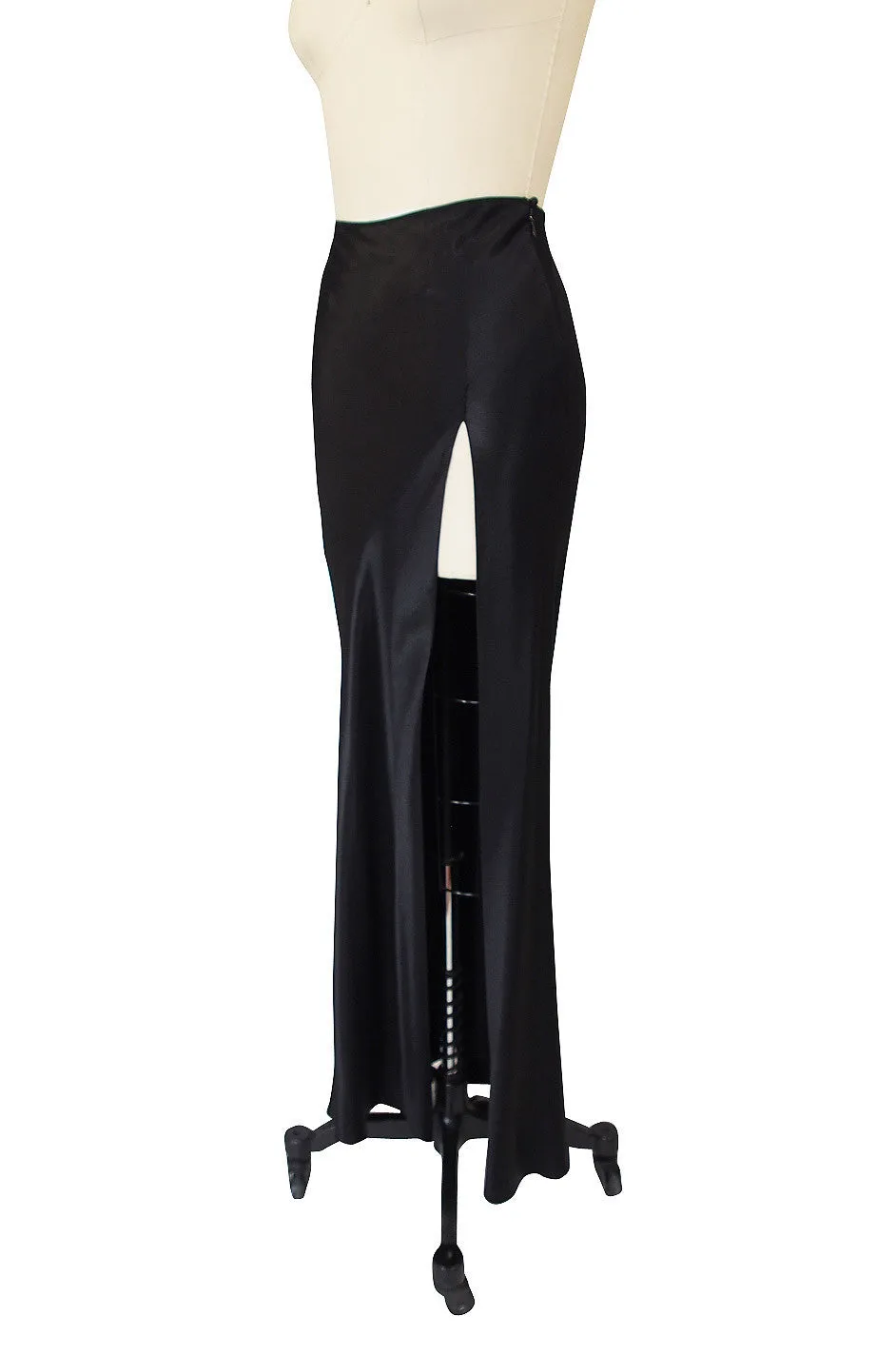 1990s Bias Cut Silk Satin Galliano Skirt