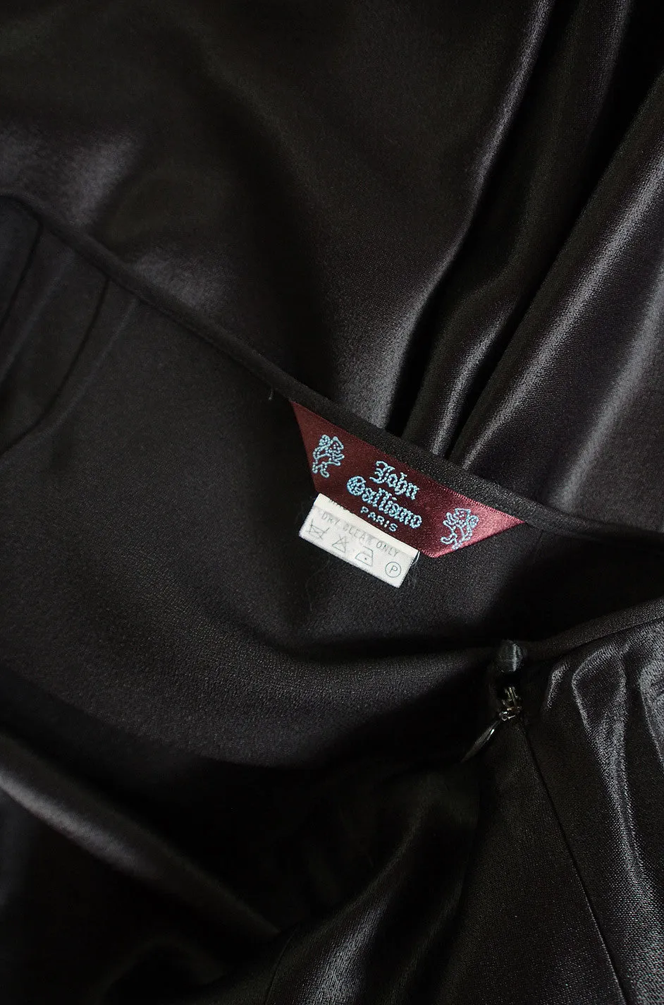 1990s Bias Cut Silk Satin Galliano Skirt