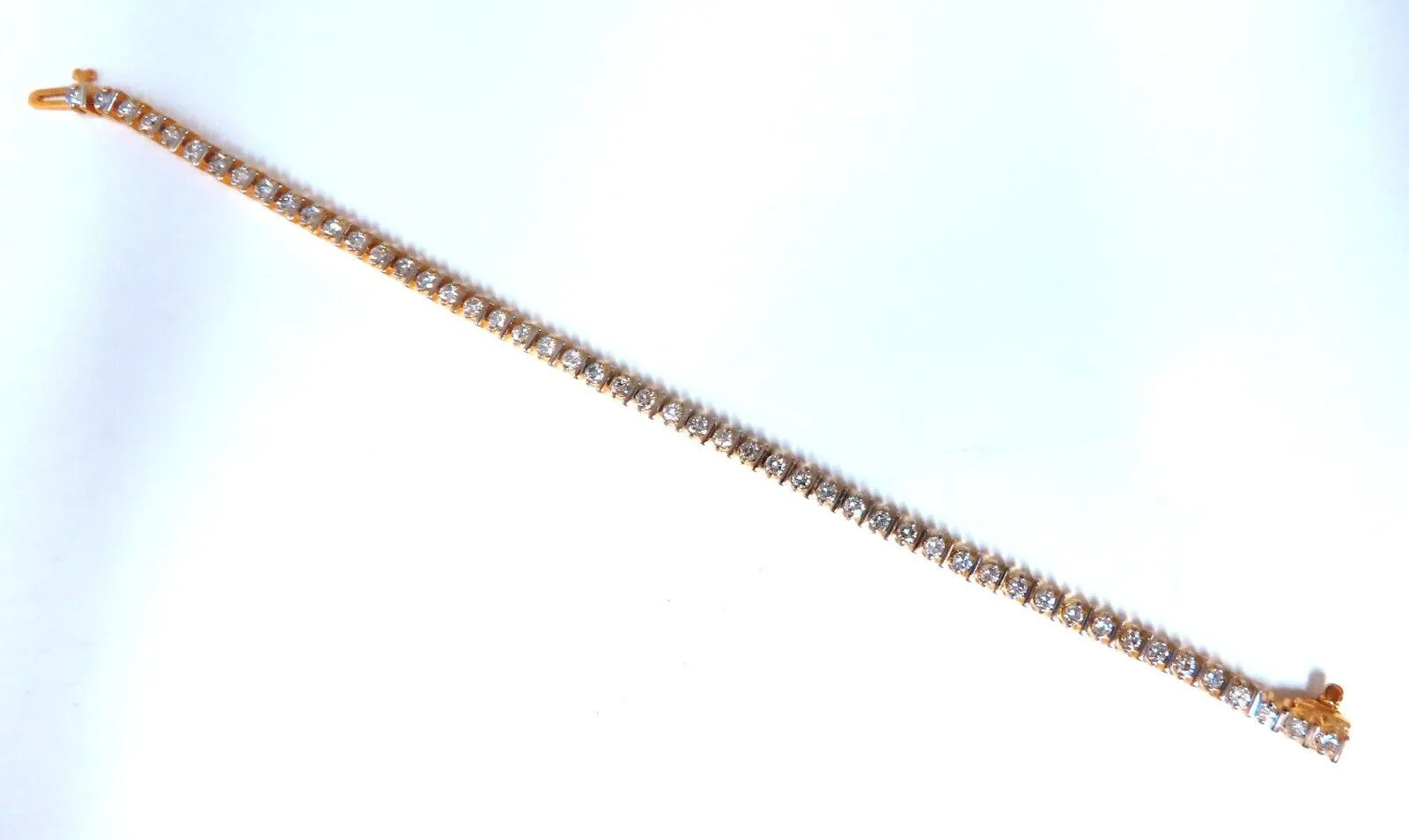 2.02ct. natural round diamonds bar tennis bracelet classic 14 karat yellow gold