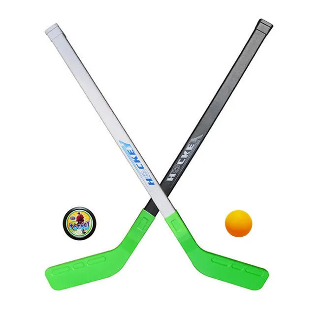 4pcs/sets Kids Child Winter Ice Hockey Stick Training Tools Plastic 2xSticks 2xBall Winter Sports Toy fits for 3-6years