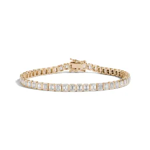 5.5 Carat Bezel-Set Emerald Tennis Bracelet