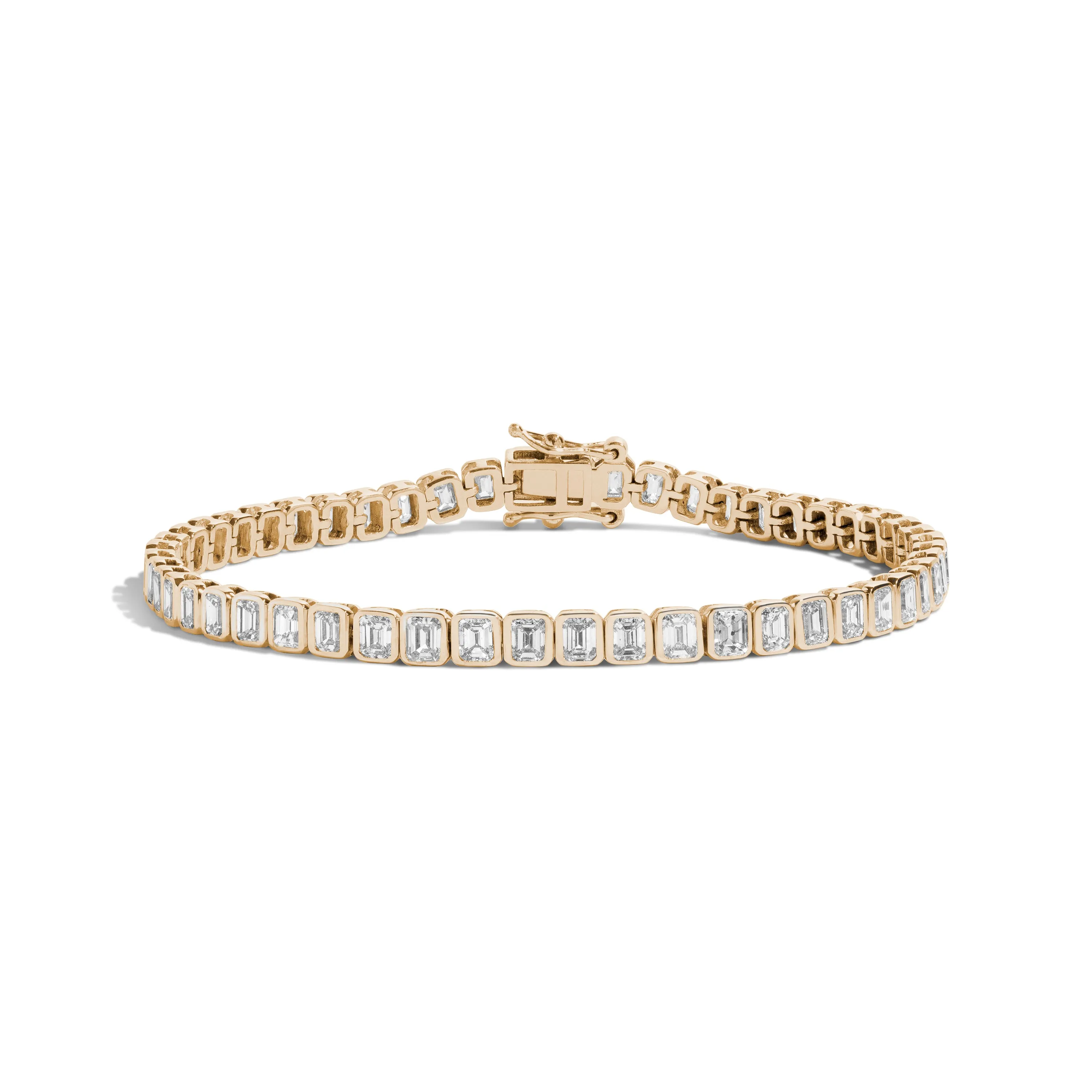 5.5 Carat Bezel-Set Emerald Tennis Bracelet