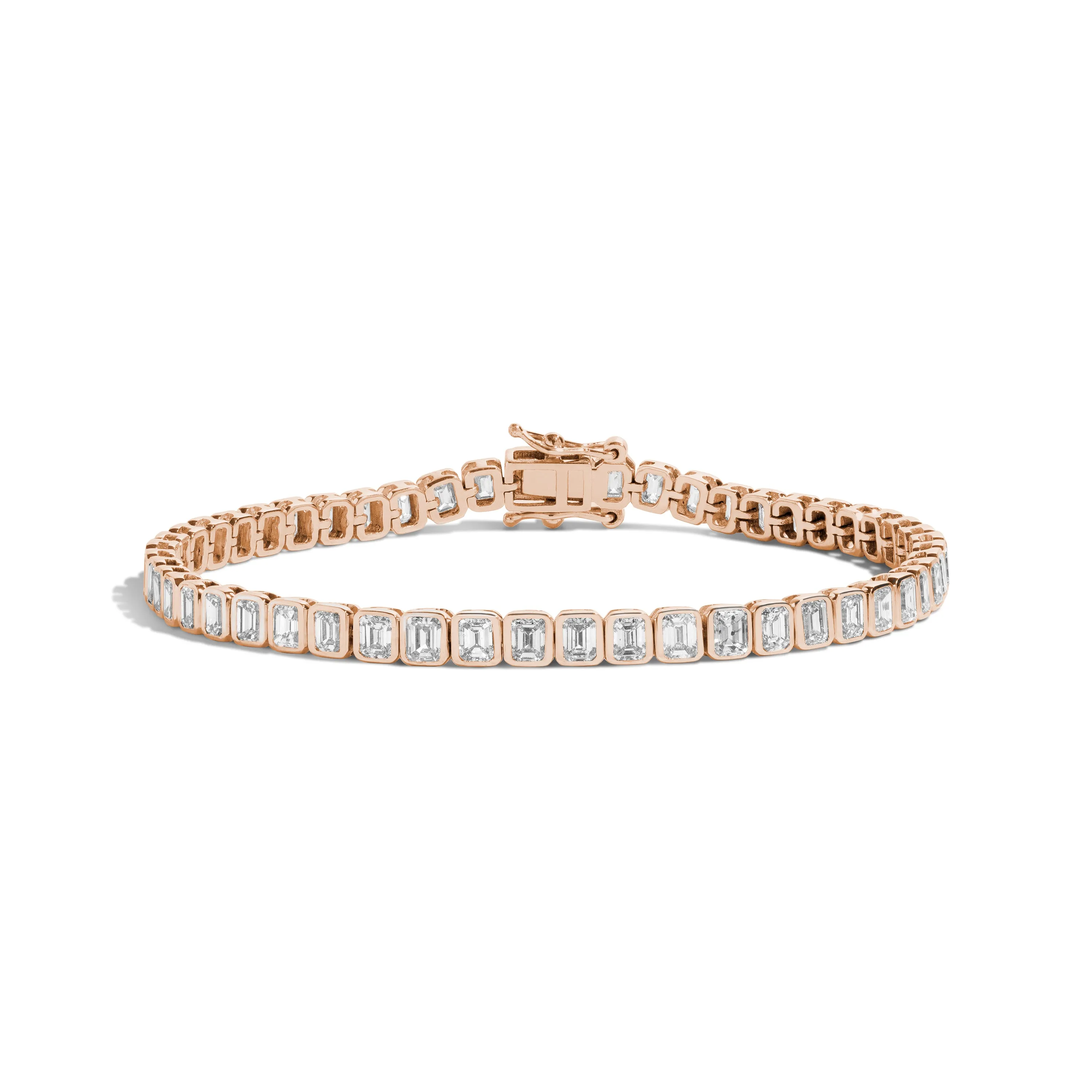 5.5 Carat Bezel-Set Emerald Tennis Bracelet