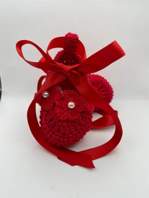 6-9 Month Knitted Red Shoe