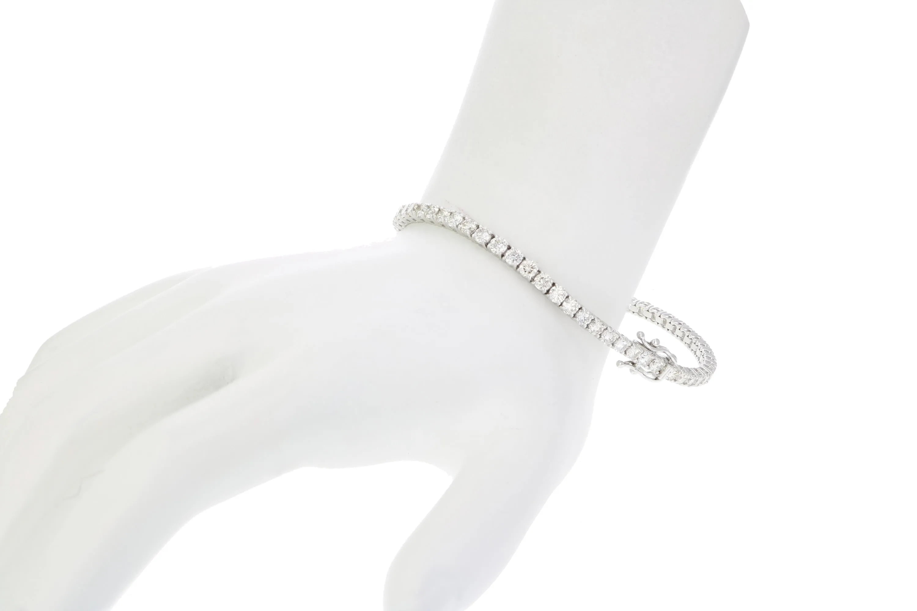 6 cttw Champagne Diamond Tennis Bracelet in 14K White Gold