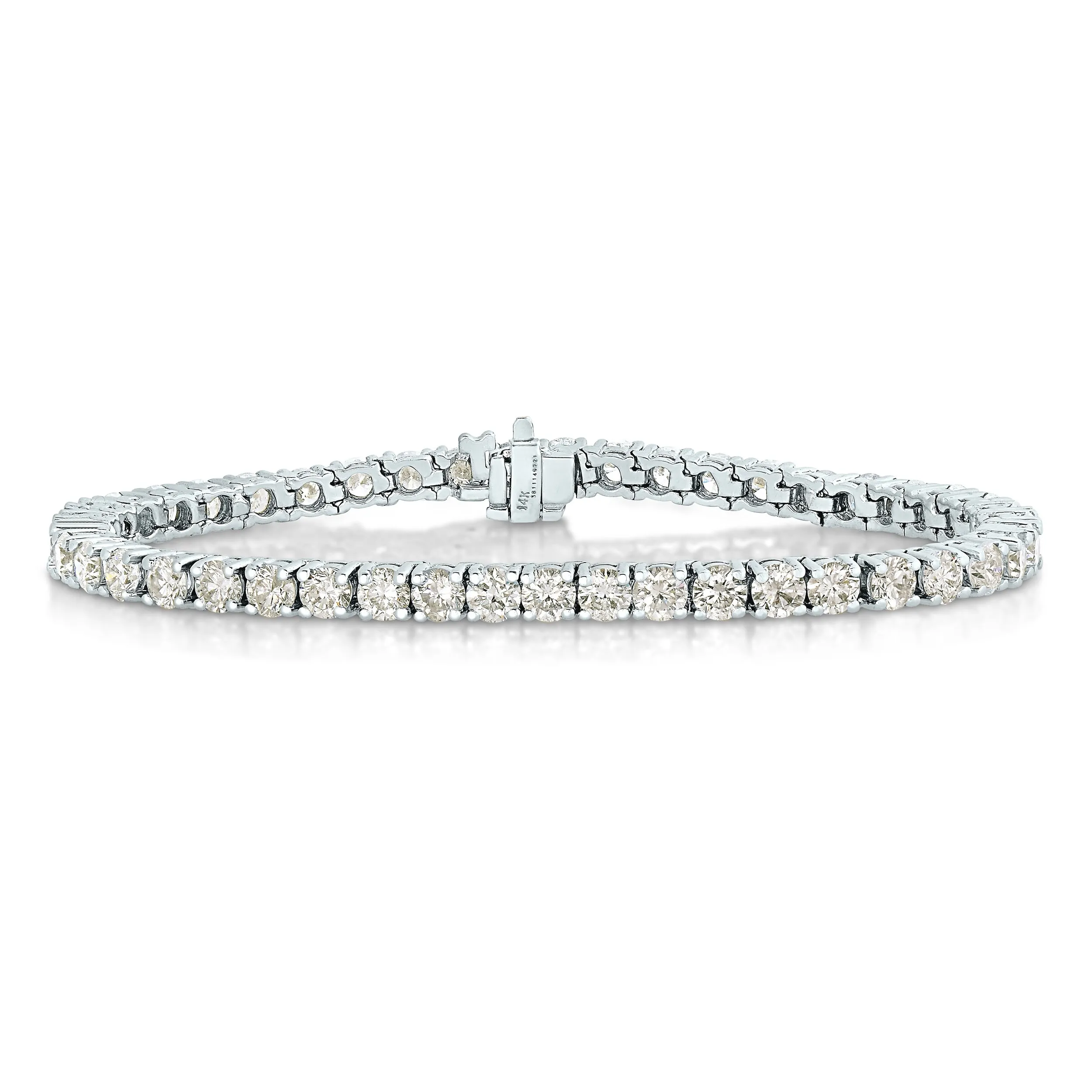 6 cttw Champagne Diamond Tennis Bracelet in 14K White Gold