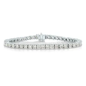 6 cttw Champagne Diamond Tennis Bracelet in 14K White Gold