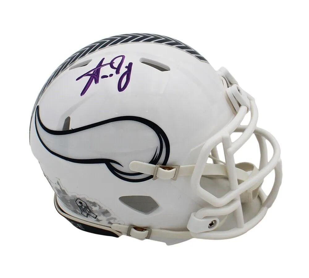 Aaron Jones Signed Minnesota Vikings Speed Salute to Service 3 NFL Mini Helmet