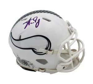 Aaron Jones Signed Minnesota Vikings Speed Salute to Service 3 NFL Mini Helmet