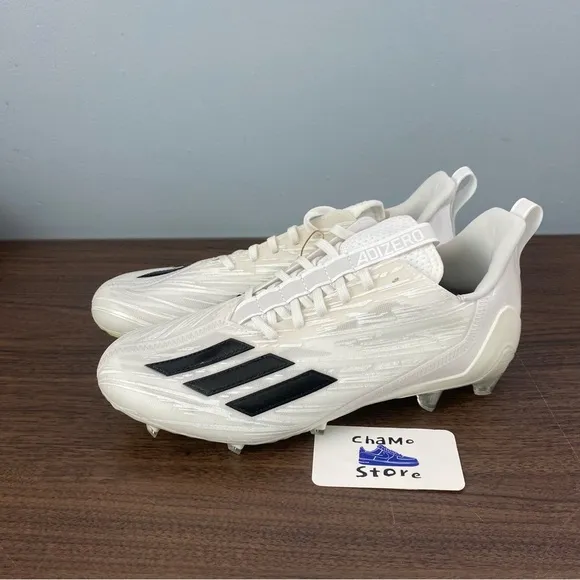 Adidas Adizero Low Top Lightweight Football Cleats White/Black GX4049 Men Sz
