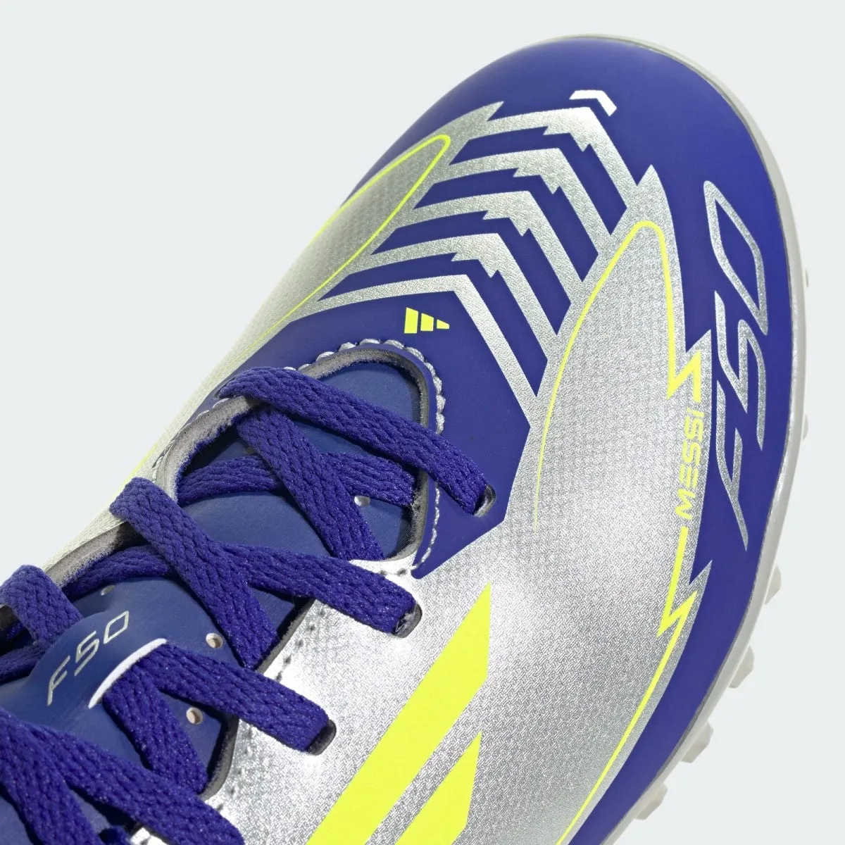 Adidas F50 Club Turf Messi Football Boots Kid's (Silver Blue IH0923)