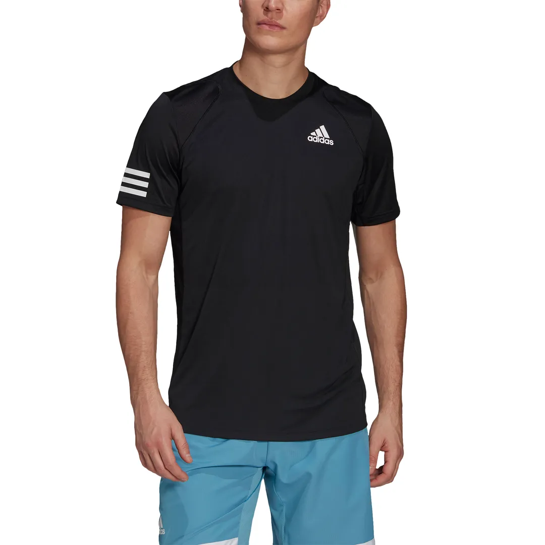 adidas Men's 3 Stripe Club Top (Black)