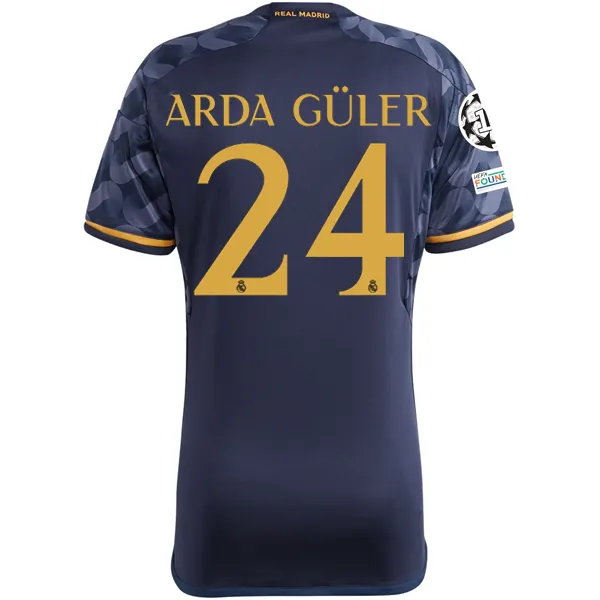 adidas Real Madrid Arda Guler Away Jersey w/ Champions League   Club World Cup Patch 23/24 (Legend Ink/Preloved Yellow)
