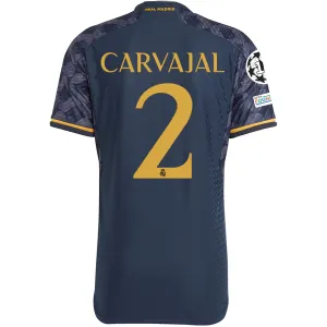 adidas Real Madrid Authentic Dani Carvajal Away Jersey w/ Champions League   Club World Cup Patch 23/24 (Legend Ink/Preloved Yellow)
