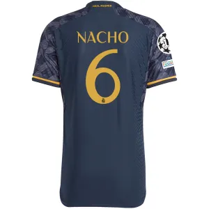 adidas Real Madrid Authentic Nacho Away Jersey w/ Champions League   Club World Cup Patch 23/24 (Legend Ink/Preloved Yellow)