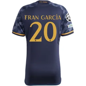 adidas Real Madrid Fran Garcia Away Jersey w/ Champions League   Club World Cup Patch 23/24 (Legend Ink/Preloved Yellow)