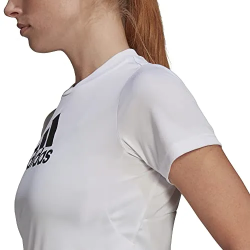 adidas womens Primeblue Tee White/Black Medium