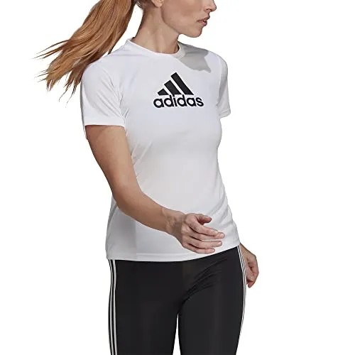adidas womens Primeblue Tee White/Black Medium