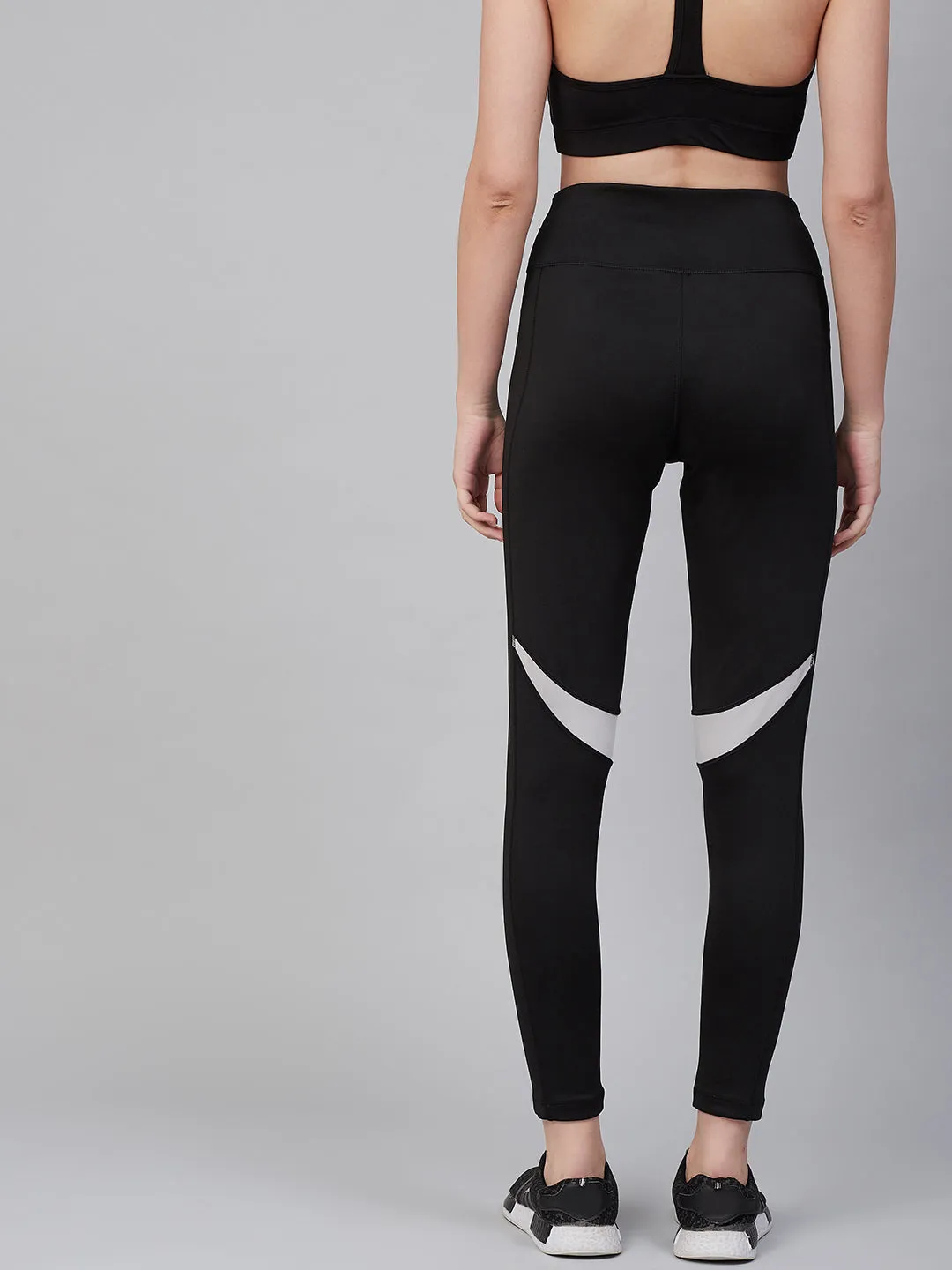 Alcis Women Black Solid Training Tights
