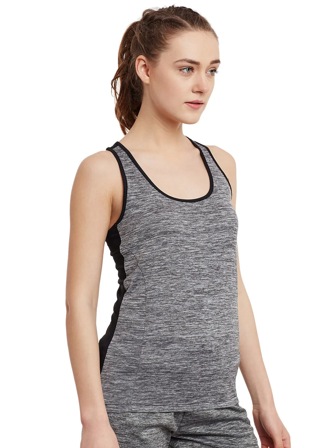 Alcis Women Solid Grey Tshirts
