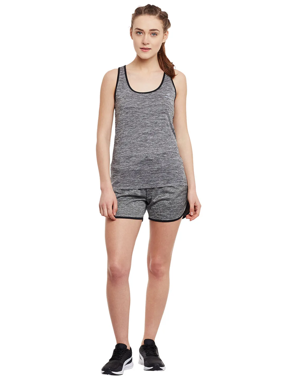 Alcis Women Solid Grey Tshirts