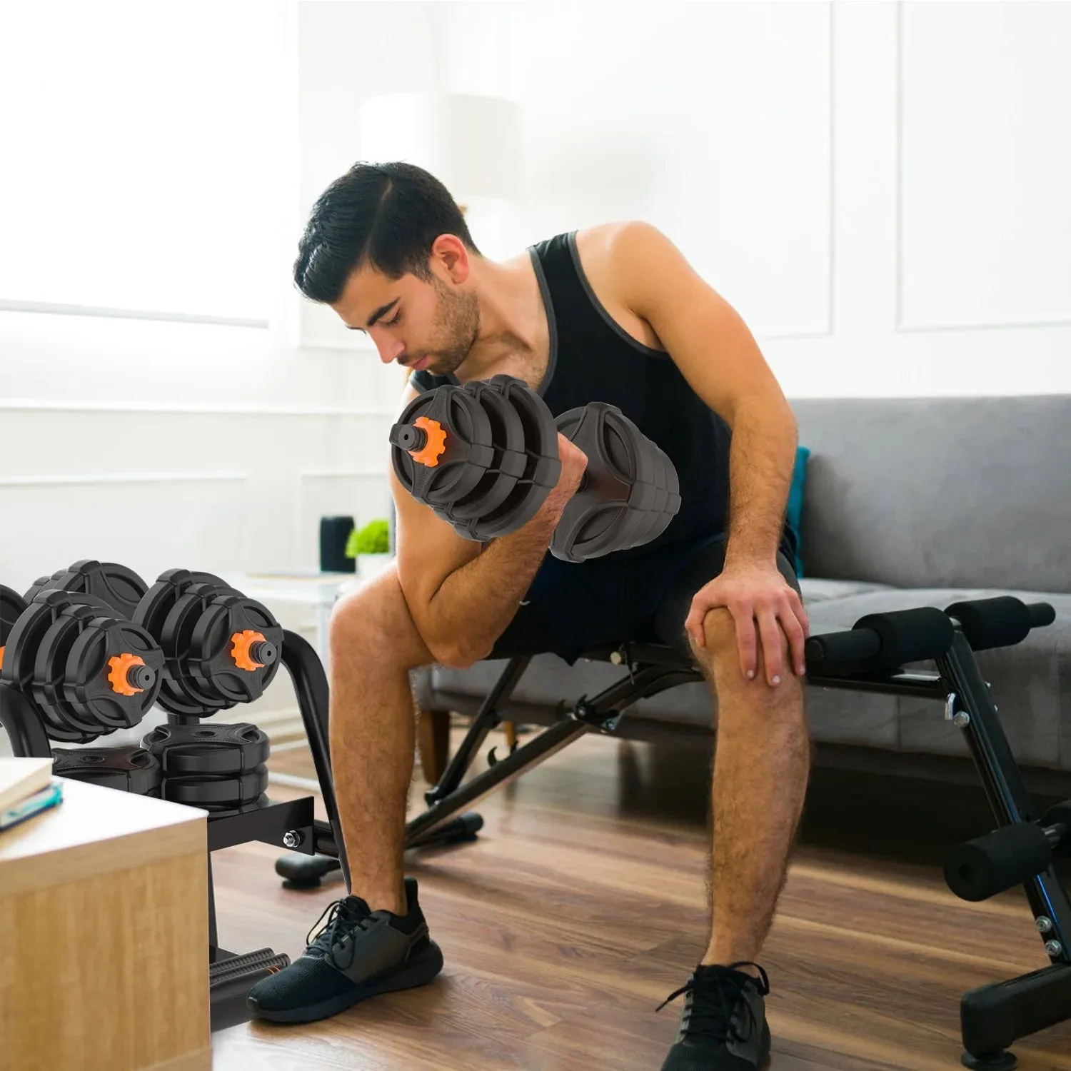 ARVAKOR Adjustable Weight Dumbbell Set