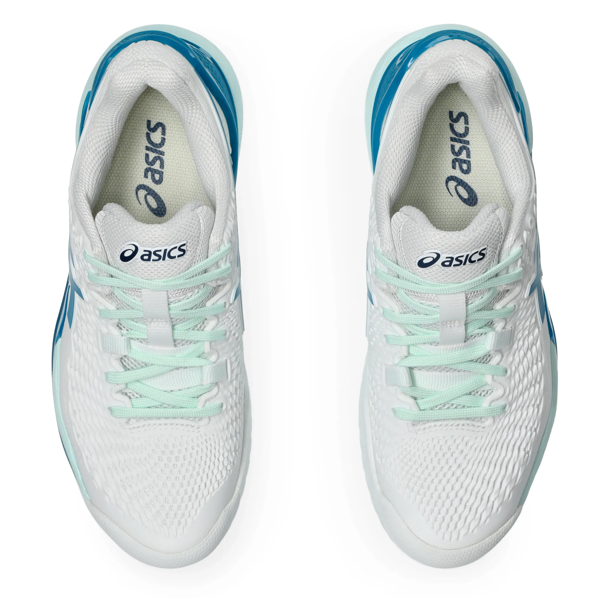 ASICS Gel Resolution 9 CLAY (Women's) WHITE/TEAL BLUE