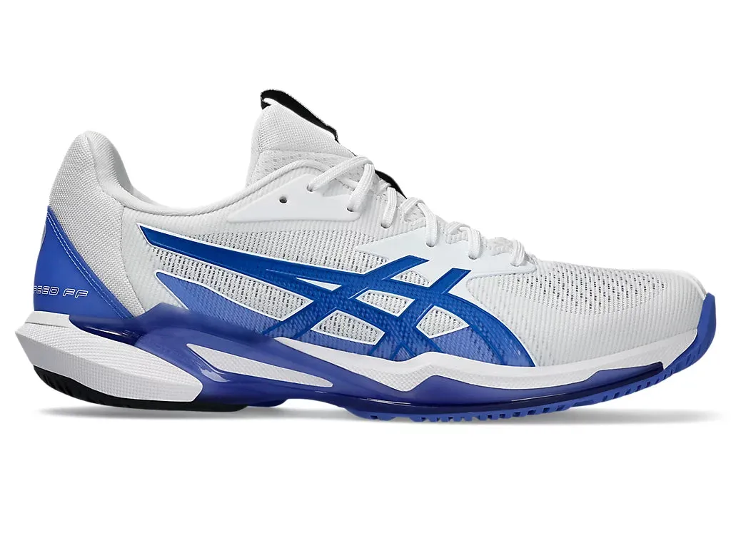 Asics Men's SOLUTION SPEED FF 3 Tennis Shoes in White/Tuna Blue