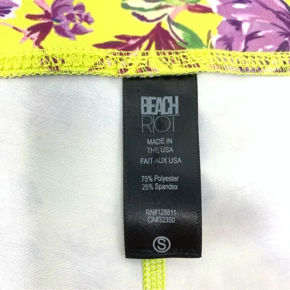 Beach Riot High Rise Bike Shorts Sports Leggings Lime Punch Gardenias Women’s S