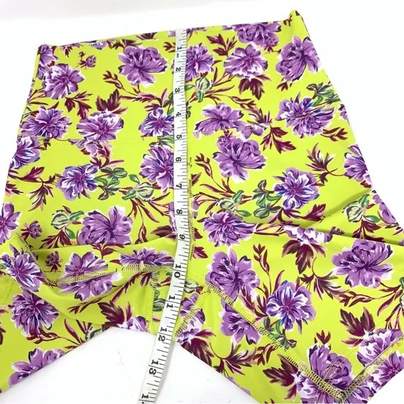 Beach Riot High Rise Bike Shorts Sports Leggings Lime Punch Gardenias Women’s S