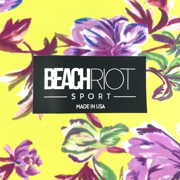 Beach Riot High Rise Bike Shorts Sports Leggings Lime Punch Gardenias Women’s S