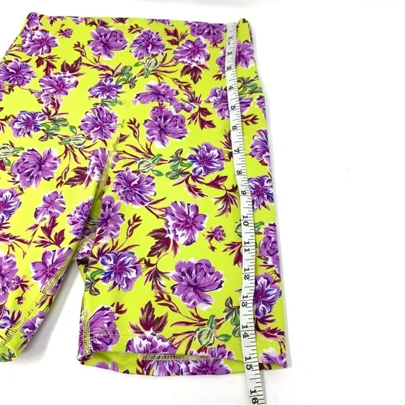 Beach Riot High Rise Bike Shorts Sports Leggings Lime Punch Gardenias Women’s S