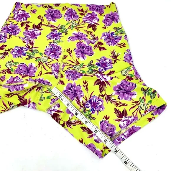 Beach Riot High Rise Bike Shorts Sports Leggings Lime Punch Gardenias Women’s S
