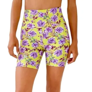 Beach Riot High Rise Bike Shorts Sports Leggings Lime Punch Gardenias Women’s S