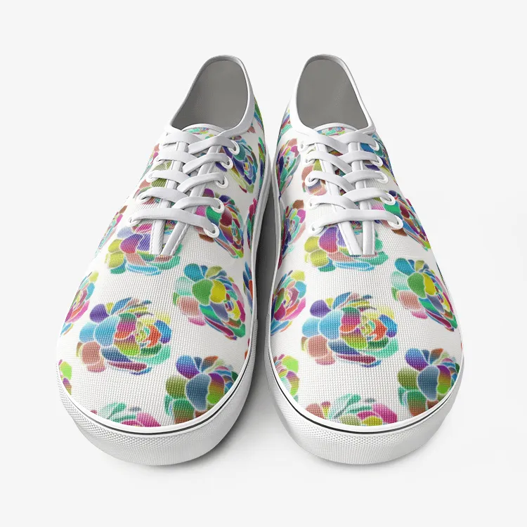 BirdGirls Colored Rose Unisex Canvas Shoes Fashion Low Cut Loafer Sneakers