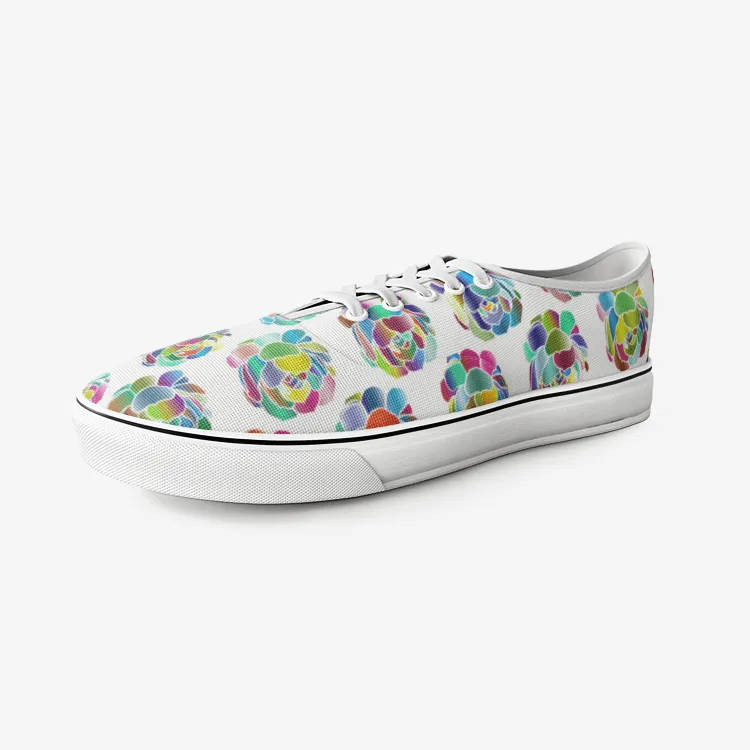 BirdGirls Colored Rose Unisex Canvas Shoes Fashion Low Cut Loafer Sneakers