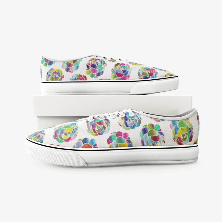 BirdGirls Colored Rose Unisex Canvas Shoes Fashion Low Cut Loafer Sneakers
