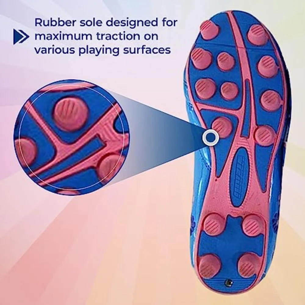 Blossom Firm Ground Soccer Shoes-Blue/Pink