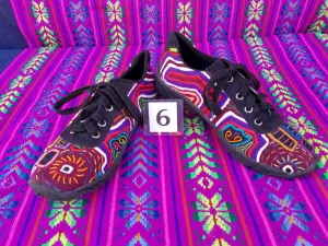 Boho Lace up Mola Shoes  - Size 6 - Ramiel