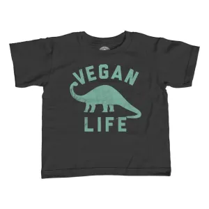 Boy's Brontosaurus Vegan Life T-Shirt Funny Vegan Shirt