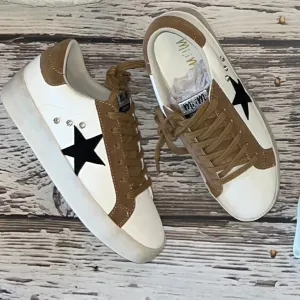 Brady White/Taupe Tennies