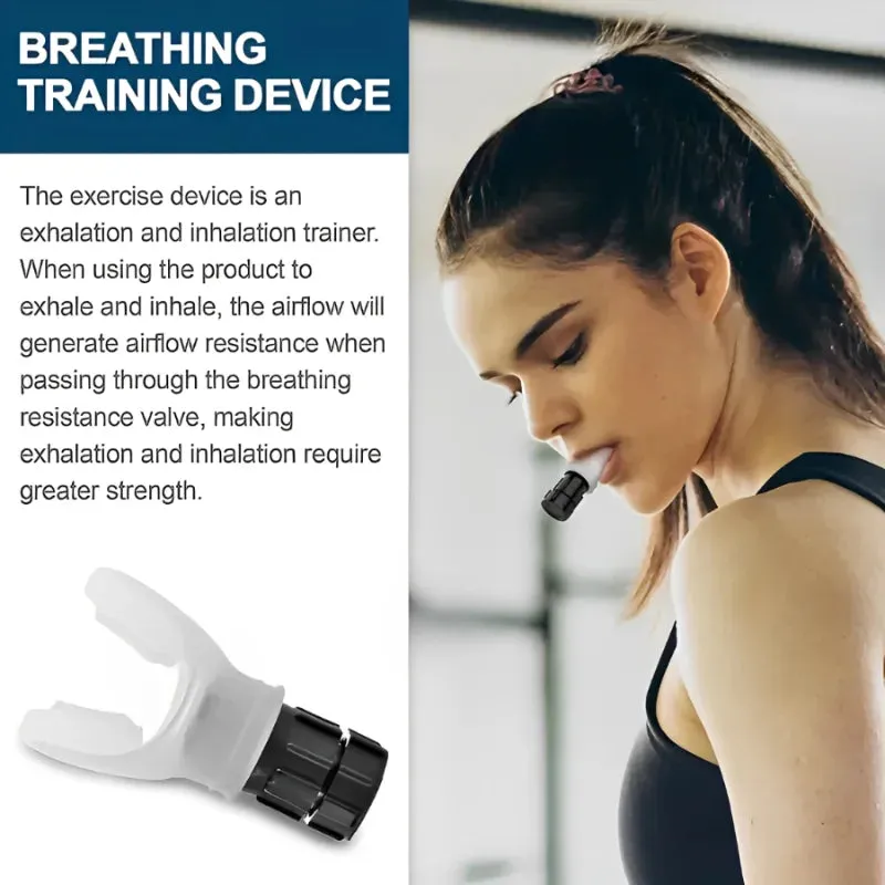 Breathing Exercise for Lungs Portable Breath Fitness Exerciser Device Endurance Workout - Adjustable Resistances Sports