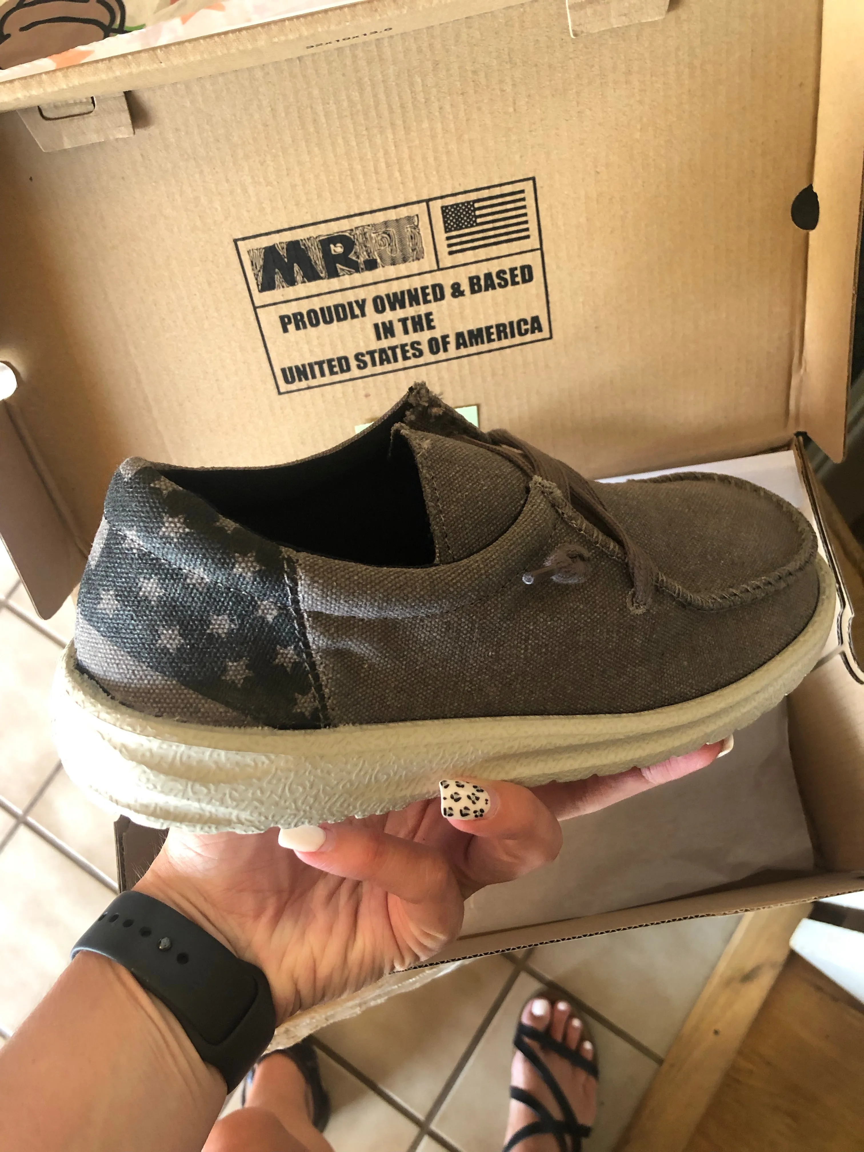 Cade Gray flag Slip On Shoes