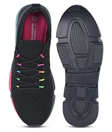 Campus Women's Sunshine Black Running Shoes-6 UK (39 EU) (5G-690)