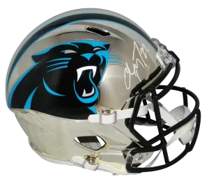 CHRISTIAN McCAFFREY SIGNED CAROLINA PANTHERS CHROME FULL SIZE HELMET BECKETT