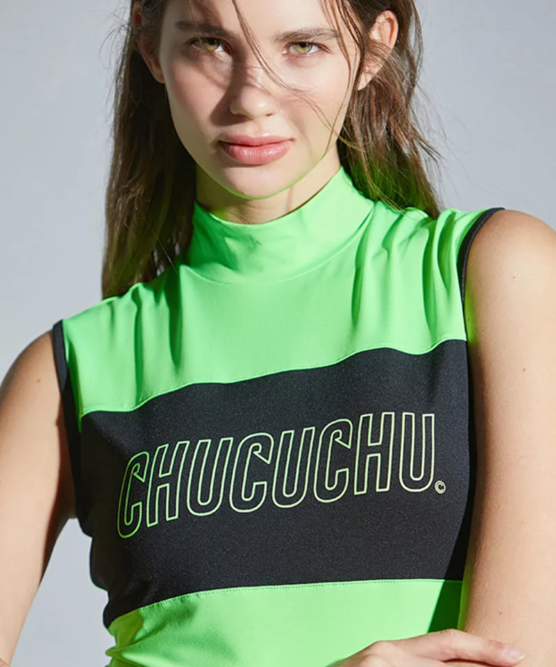 CHUCUCHU Logo Half Neck Sleeveless - Green