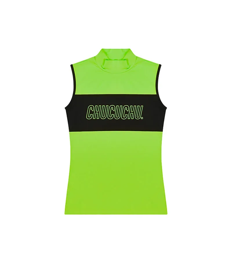 CHUCUCHU Logo Half Neck Sleeveless - Green